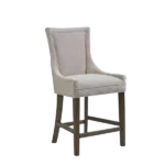 Modern Charcoal Grey Solid Wood Dining Chair with High Back For Dining Room