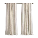 Imani Cotton Printed Curtain Panel with Chenille Stripe and Lining