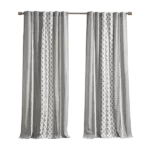 Imani Cotton Printed Curtain Panel with Chenille Stripe and Lining