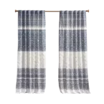Mila Cotton Printed Curtain Panel with Chenille detail and Lining