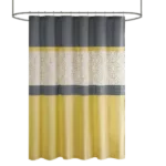 Donnell Embroidered and Pieced Shower Curtain
