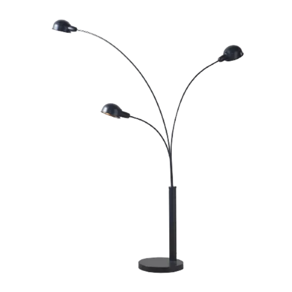 67 in. 3-Lights Archer Adjustable Tiered Arc Metal Floor Lamp