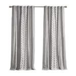 Imani Cotton Printed Curtain Panel with Chenille Stripe and Lining