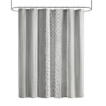 Imani Cotton Printed Shower Curtain with Chenille