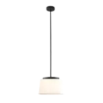 Single Light Black Lansing Pendant with White Glass Shade For Indoor