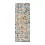 Penina Luxury Area Rug in Gray with Silver Circles Abstract Design