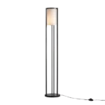 63 in. Metal Floor Lamp with Glass Cylinder Shade in Black