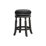 Modern Gray Finish Bar Stool with Charcoal Fabric Seat of Wooden Frame And Legs