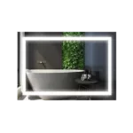 24 in. W x 32 in. H Small Rectangular Frameless Anti-Fog Wall Mounted Bathroom Vanity Mirror in Silver