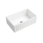 30 in. Single Bowl Farmhouse Apron Workstation Kitchen Sink in White Color