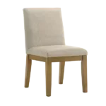 Modern Beige Upholstered Accent Dining Chair of Wooden Frame And Legs For Dining Room
