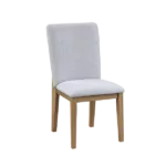 Modern Gray Set of 2 Linen Fabric Dining Chair of Wooden Frame And Legs For Dining Room