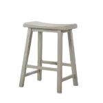 Modern Gray Set of 2 Backless Counter Height Stool of Wooden Frame And Legs For Dining Room