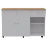 Sayville 2-Drawer 2-Shelf Kitchen Island White and Pine