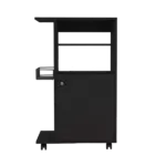 Napenthe 1-Shelf Kitchen Cart with Caster Black Wengue