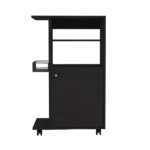 Napenthe 1-Shelf Kitchen Cart with Caster Black Wengue