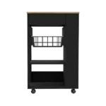 Prospect 5-Shelf 1-Drawer Kitchen Cart Black Wengue and Light Oak