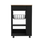 Prospect 5-Shelf 1-Drawer Kitchen Cart Black Wengue and Light Oak