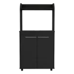 Charlotte 1-Shelf 2-Door Kitchen Pantry Black Wengue