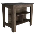 Rockaway 3-Shelf Kitchen Island Dark Brown and Onix