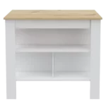 Rockaway 3-Shelf Kitchen Island White and Light Oak