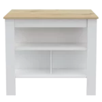 Rockaway 3-Shelf Kitchen Island White and Light Oak