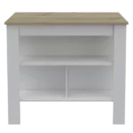 Rockaway 3-Shelf Kitchen Island White and Light Oak