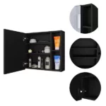 Black Crawford 4-Shelf Medicine Cabinet