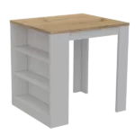 Elkins 3-Drawer Kitchen Island White and Pine