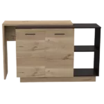 Chesterfield 2-Shelf 1-Drawer Kitchen Island Black Wengue and Light Oak