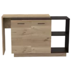 Chesterfield 2-Shelf 1-Drawer Kitchen Island Black Wengue and Light Oak