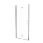 32 to 33-3/8 in. W x 72 in. H Bi-Fold Semi-Frameless Shower Doors in Chrome with Clear Glass