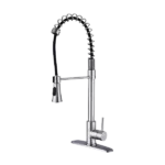 Single Handle Spring High Arc Kitchen Faucet in Brushed Nickel