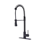 Single Handle Spring High Arc Kitchen Faucet in Matte Black