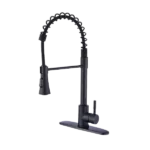 Kitchen Sink Faucet with Deck Plate in Matte Black