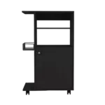 Clip Kitchen Cart, Single Door Cabinet, Four Casters -Black