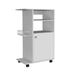 Clip Kitchen Cart, Single Door Cabinet, Four Casters -White