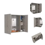 Light Gray Artemisa Medicine Cabinet with Double Door, Mirror and One External Shelf