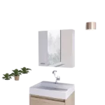White Sines Medicine Cabinet with Four Internal Shelves and Double Door