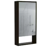 Black Mariana Medicine Cabinet with One External Shelf and Single Door Mirror Two Internal Shelves