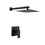 Square Shape Wall Mount Bathroom Shower With Matt Black Finish