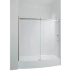 60 in. W X 58 in. H Frameless Shower Door in Brushed Nickel