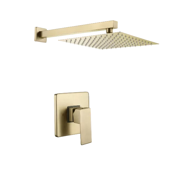 Wall Mount Bathroom Shower with Gold Finish