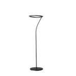 73 in. Tall Metal Torchiere Floor LED Lamp with Halo Design in Matte Black