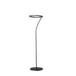 73 in. Tall Metal Torchiere Floor LED Lamp with Halo Design in Matte Black