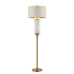 62.25 in. Pluviam Crystal Floor Lamp in Brass
