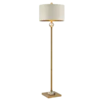 63.25 in. Perspicio Solid Crystal Orb Gold Column Floor Lamp