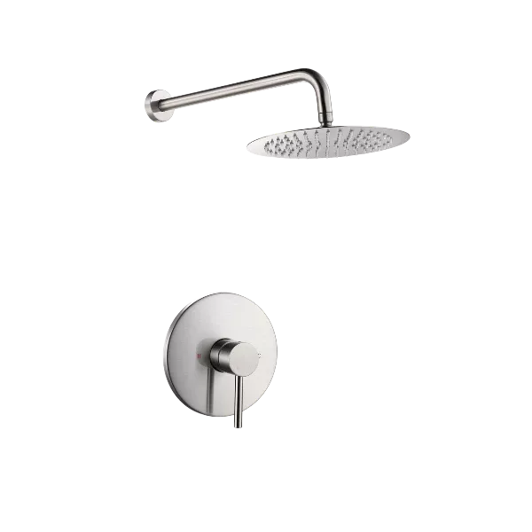 Wall Mount Shower System With Brushed Nickel Finish