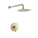 Complete Shower System With Rough-In Valve in Brushed Gold