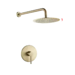 Complete Shower System With Rough-In Valve in Brushed Gold